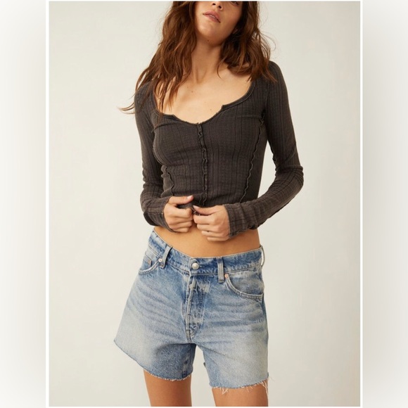 NWT Free People We The Free Eyes on You Long Sleeve in Black - Picture 3 of 10